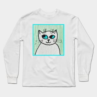 Whimsical Cat Portrait #3 Long Sleeve T-Shirt